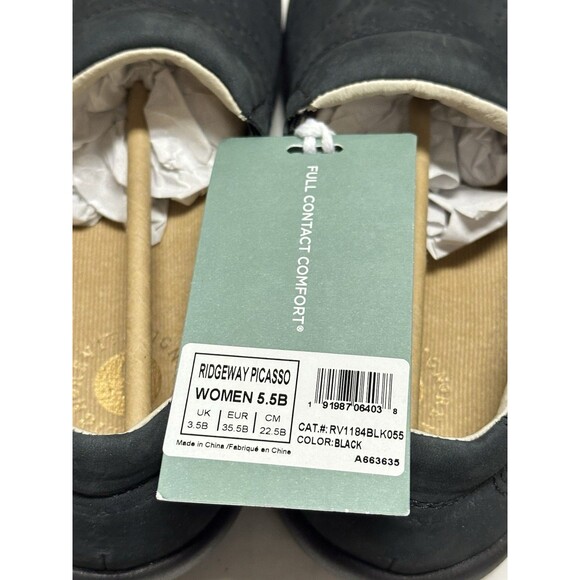 NEW Revitalign Womens Sz 5.5 Ridgeway Picasso Black Leather Slip On Comfort Shoe - Picture 8 of 11